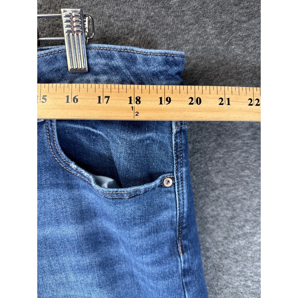 American Eagle Baggy Wide Leg Jeans Women 16 Study Academia Low Rise Raw Hem Blu - Picture 7 of 15
